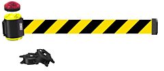 Banner Stakes Mh1507L 15' Magnetic Wall Mount With Light Kit- Yellow/Black Diagonal Stripe Banner