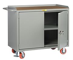 Little Giant Mh3-2D-2448-Fl Mobile Bench Cabinets With Locking Doors, 41"H X 24"D X 48"W, 3600 Lb Capacity