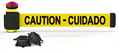 Banner Stakes Mh7002L 7' Magnetic Wall Mount With Light Kit - Yellow "Caution - Cuidado"