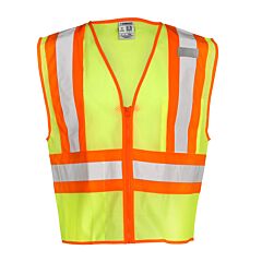 Kishigo 1056 Contrasting Mesh Safety Vest, Class 2, Lime