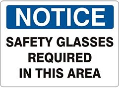 Safehouse Signs Safety Glasses Required In This Area - Notice Sign, 10" X 14", Plastic (.040)