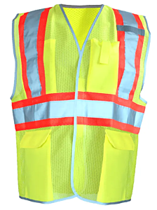 Occunomix Lux-Sscool2-Y2X Two Tone Vest W/Hook & Loop, Mesh, Yellow, Class 2, Size 2X-Large
