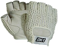 Occunomix Ok-Nwgs-Wh-Xl Gloves, Half-Finger, Mesh Back, Padded Leather Palm, White, Size Xl