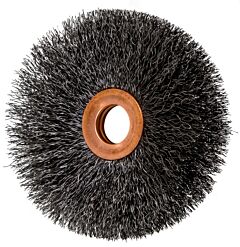 Pferd 81543 Crimped Wheel Brushes, Small Diameter Copper Centre, Carbon Steel Wire, Unthreaded
