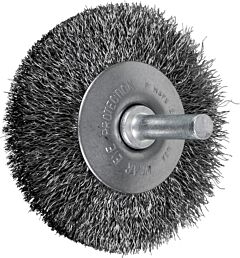 Pferd 82857 Stem Mounted Bevel Brushes, Crimped Wire, Carbon Steel Wire