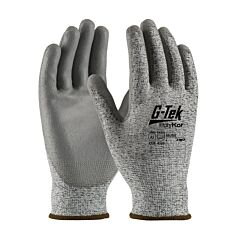 Pip 16-150 G-Tek Polykor Cut Gloves, Salt & Pepper, 13G Seamless Knit Shell, Gray Pu Smooth Grip, Class A2