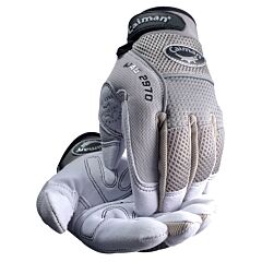 Caiman 2970-7 Multi-Activity Gloves With Padded Deerskin Leather Palm And Gray Airmesh? Back, Gray, Size 2X-Large