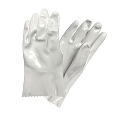 Qrp 550L Polyurethane Solvent Gloves With Cotton Lining, 13", White, Size Large