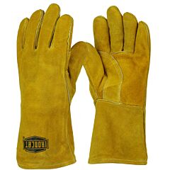 West Chester 9040/Lho Ironcat? Select Shoulder Split Cowhide Leather Welder'S Gloves With Cotton Foam Liner And Kevlar? Stitching, Left Hand Only, Gold, Size Large