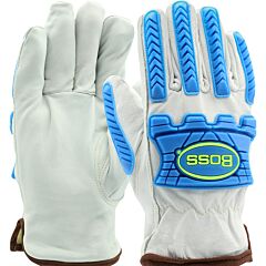 West Chester 9120 Sheepskin Leather Driver'S Gloves, Blue Tpr, Cut Liner