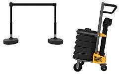 Banner Stakes Pl4000-B Plus Cart Package, Blank Black Banner