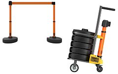 Banner Stakes Pl4000-O Plus Cart Package, Blank Orange Banner