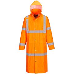 Portwest Uh445 Hi-Vis Classic Rain Coat 48", Class 3, Orange
