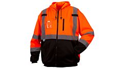 Pyramex Rszh332 Series Premium Zipper Sweatshirt, Ansi Class 3, Orange