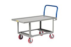 Little Giant Rnl-2448-6Py Ergonomic Work Height Platform Truck With Lipped Deck, 24"W X 48"L, 2000 Lb Capacity