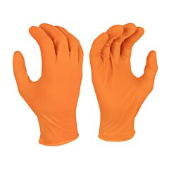 Radians Rwg9606 6 Mil Orange Nitrile Diamond Grip Disposable Industrial Grade Gloves