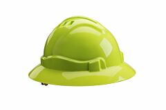 Gateway Safety 71418 Serpent Safety Helmet, Full Brim, Vented, Hi-Viz Limon Shell, Ratchet Suspension