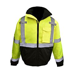 Radians Sj11Qb-3Zgs-3X Quilted Bomber Jacket, Green With Black Bottom, Type R Class 3, Size 3X-Large