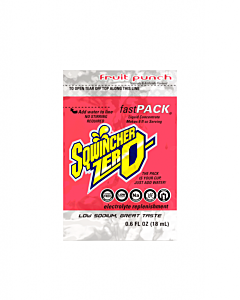 Sqwincher 159015501 Zero Sugar-Free Fast Pack, 0.6 Oz, Yields 6 Oz, Fruit Punch