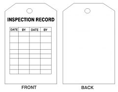 Safehouse Signs Inspection Record Tags, 6" X 3", Rigid Vinyl