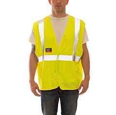 Tingley V80622 Type R Class 2 Fr Mesh Vest In Fluorescent Lime- Yellow. Features Fr Hook & Loop Closure, D-Ring Access And 2 Pockets
