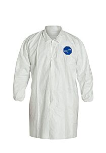 Dupont Ty211Swhsm003000 Lab Coat Snap Front, Elastic Wrists, Case Of 30 - Small