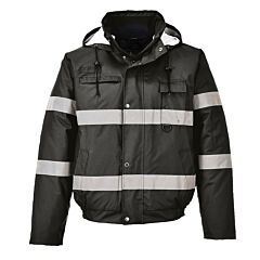 Portwest Us434 Iona Lite Bomber Jacket, Black, Size Large