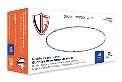 Vguard A1Ea62 6 Mil Nitrile Exam Gloves, Powder-Free, Orange, Size Medium