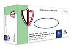 Vguard A21A54 4.3 Mil Vinyl Exam Gloves, Powder-Free, Cream, Size X-Large
