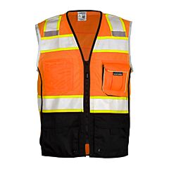 Kishigo 1516 Premium Black Series Black Bottom Safety Vest, Class 2, Orange