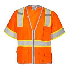 Kishigo 1551 Premium Brilliant Series Heavy Duty Vest, Class 3, Orange