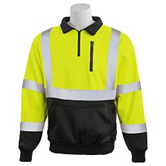 Erb 63876 Aware Wear W379B Type R, Class 3, Quarter-Zip Sweatshirt With Black Bottom, Yellow, 5X-Large