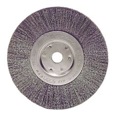 Weiler 01675 Narrow Face Crimped Wire Wheel, 6 In Dia X 3/4 In W Face, 0.006 In Stainless Steel Wire, 6000 Rpm