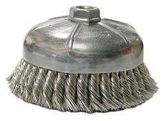 Weiler 12476 Single Row Heavy-Duty Knot Cup Brush, 6 In Dia., 5/8-11, 1 3/8 X .023 Stainless