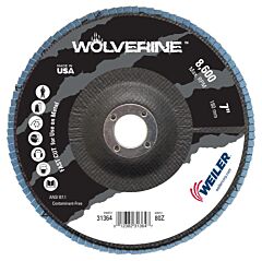 Weiler 31364 Vortec Pro? Abrasive Flap Discs, 7 In, 80 Grit, 7/8 Arbor, 8,600 Rpm, Phenolic