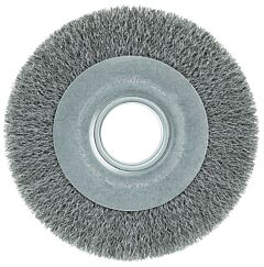 Weiler 06100 Medium-Face Crimped Wire Wheel, 8 In D X 1 In W, .0104 In Steel Wire, 4,000 Rpm