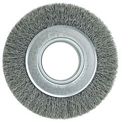 Weiler 06060 Medium-Face Crimped Wire Wheel, 6 In D X 1 In W, .0104 In Steel Wire, 6,000 Rpm