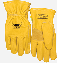 Weldas 10-2700 Steersotuff Drivers Gloves, Top Grain Cowhide, Keystone Thumb, Yellow