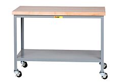 Little Giant Wts-2436-3R Butcher Block Top Tables, 35"H X 24"D X 36"W, 1000 Lb Capacity