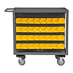 Durham Rsc-2436-Blp-64-210-95 Stock Cart, 2 Shelf, 67 Bins, 24-1/4 X 42-1/4 X 37-5/8
