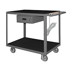 Durham Rsic-2436-2-5Pu-95 Instrument Cart, 1 Drawer, 2 Shelves, 24 X 36